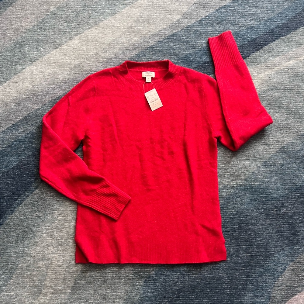 J. Crew Vibrant Red Crewneck Sweater